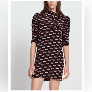 Sandro Silk dress printed with hearts size 3